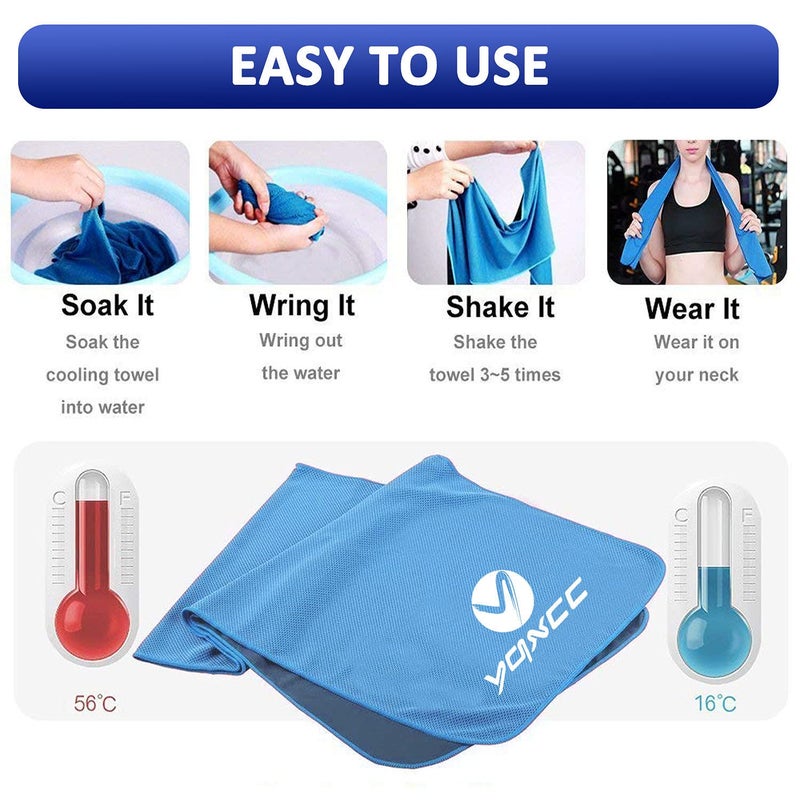 YQXCC Cooling Towels | 8 Pack 47"x12" | Ice Cool for Neck | Microfiber Soft Breathable Chilly | for Yoga, Sports, Golf, Gym, Camping, Running, Fitness, Workout & More Activities - Image 4